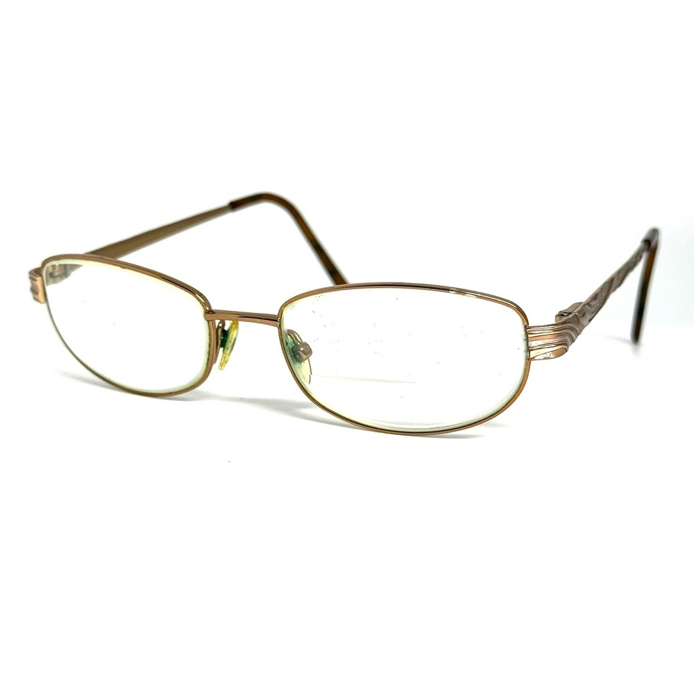 Elizabeth Arden Gold Tone Oval Eyeglass Frames 52/17/135 Textured Temples